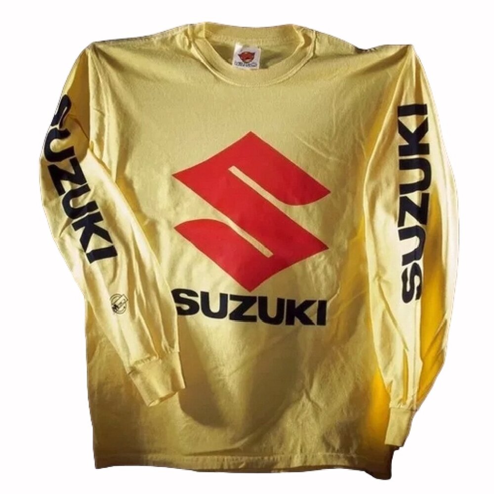 Suzuki Logo Yellow Jersey Long Sleeve T-Shirt - NEW Fast Ship
